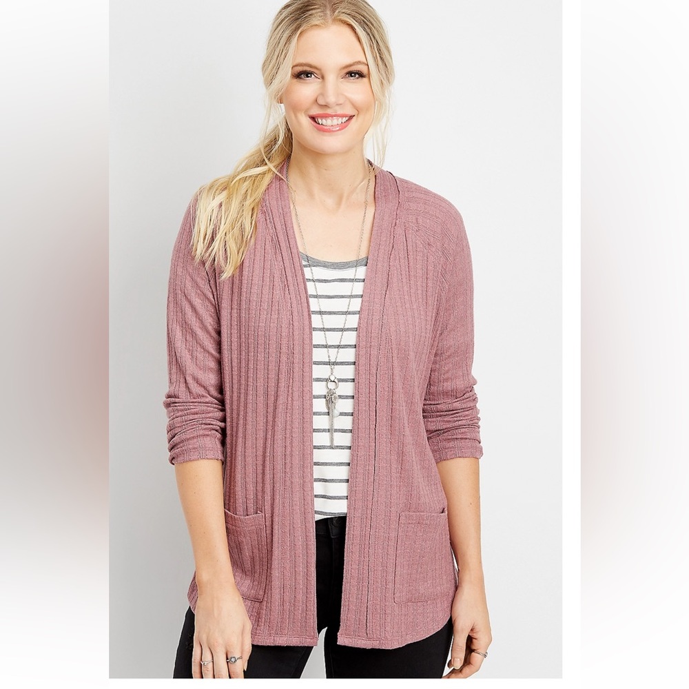 Maurice’s Solid Button Back Cardigan, Color Mauve… - image 1